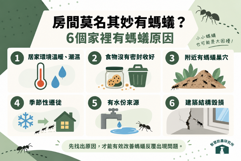 房間莫名其妙有螞蟻?6個家裡有螞蟻原因